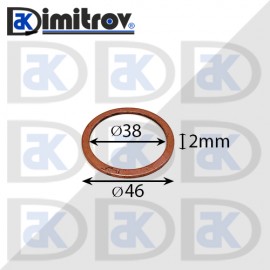 Дифтунга Ø 38 х Ø 46 х 2 mm медна